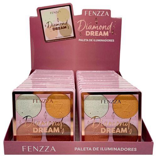 Paleta de Iluminador Diamond Dream Fenzza FZMD1054 - Box c/ 24 unid