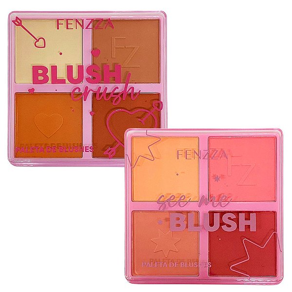 Paleta de Blush Crush Fenzza FZMD1044 - Kit c/ 02 unid