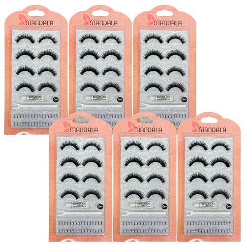 Kit de Cílios Postiços 12mm Mandala DF-4018 - Kit c/ 06 unid