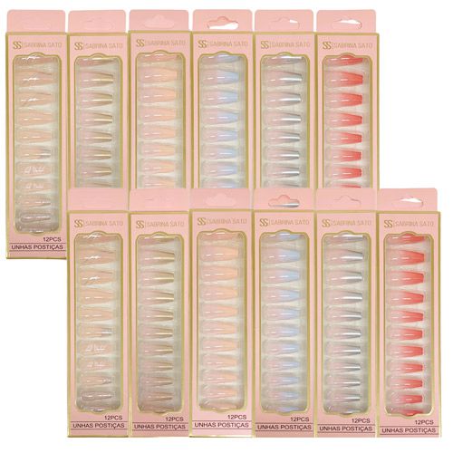 Unhas Postiças Autocolantes Sabrina Sato SS-2772 - Pcte c/ 12 unid