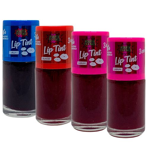 Lip Tint 3 em 1 Ácido Hialurônico Super Poderes LTSPAH01 - Kit c/ 04 unid