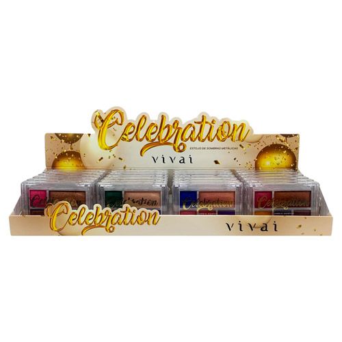 Paleta de Sombras Metálicas Celebration Vivai 4054.1.1 - Box c/ 24 unid