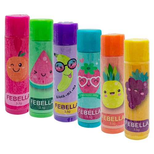 Lip Balm Fruity Febella LB7013 - Kit c/ 06 unid