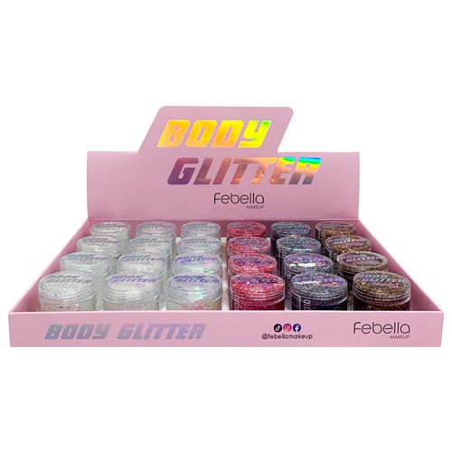 Glitter em Gel Corporal Body Glitter Febella GG30310 - Box c/ 24 unid