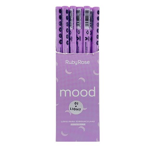 Lápis para Sobrancelhas Ponta Fina 01 Light Mood Ruby Rose HB-521-1 - Box c/ 24 unid