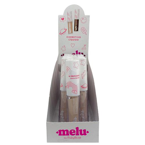 Corretivo Líquido C00 Melu Ruby Rose RR-1800-S01 - Box c/ 12 unid