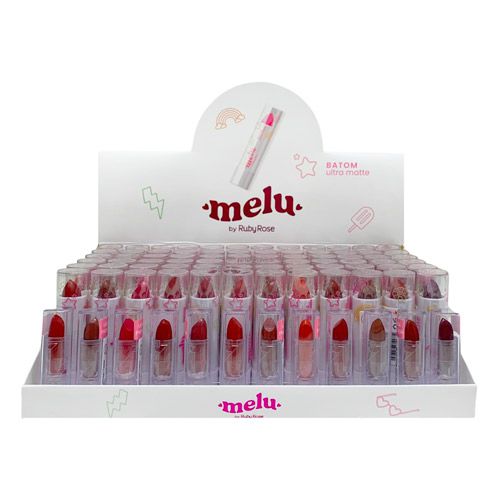Batom Bastão Ultra Matte Grupo 04 Melu Ruby Rose RR-8521 - Box c/ 72 unid