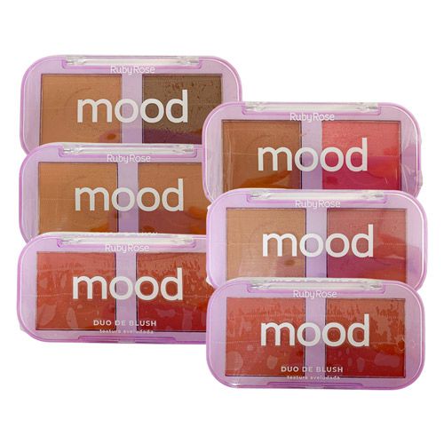 Duo de Blush Mood Ruby Rose HB-576 - Kit c/ 06 unid