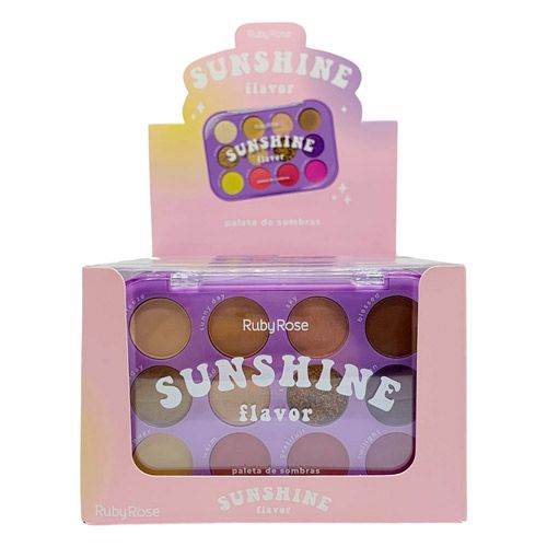 Paleta de Sombras Sunshine Flavor Ruby Rose HB-1092 - Box c/ 12 unid