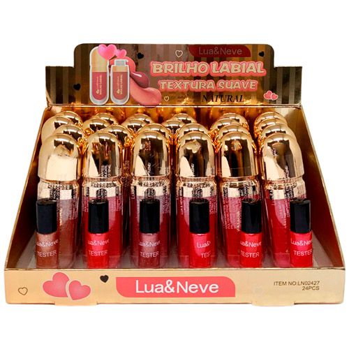Brilho Labial Textura Suave Lua & Neve LN02427 - Box c/ 24 unid