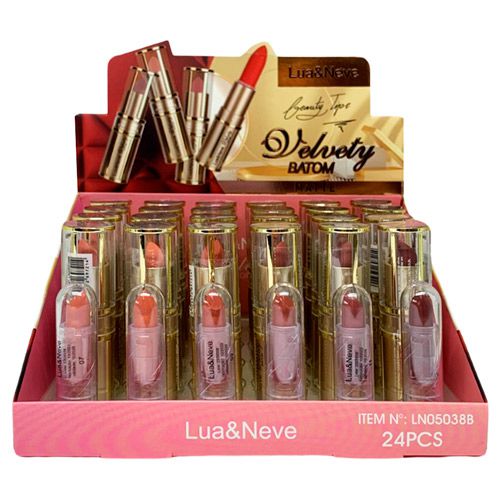 Batom Bastão Velvety Lua & Neve LN05038 - Box c/ 24 unid