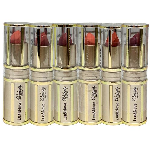 Batom Bastão Velvety Lua & Neve LN05038 - Kit c/ 06 unid