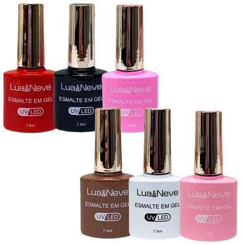 Esmalte em Gel UV/LED Lua & Neve LN12001 - Kit c/ 06 unid