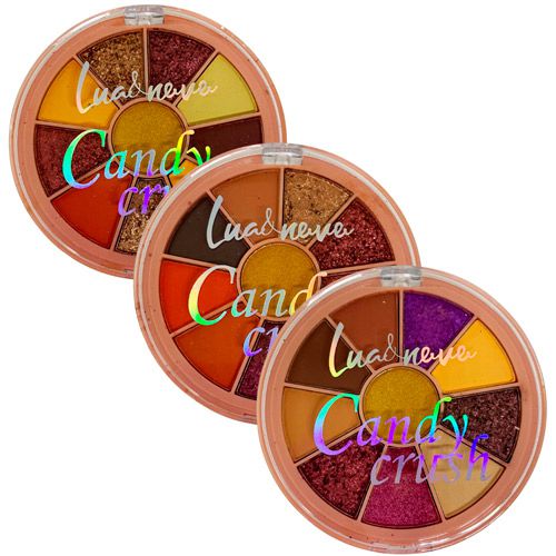 Kit de Sombras Candy Crush Lua & Neve LN03015 - Kit c/ 03 unid