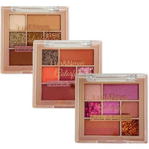 Paleta de Sombras Colorful Lua & Neve LN07017 - Kit c/ 03 unid