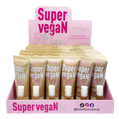 Base Líquida Matte Super Vegan Max Febella BB5043 - Box c/ 36 unid