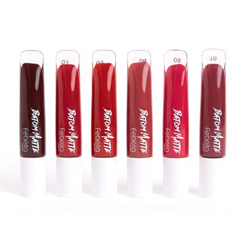Batom Líquido Matte Super Stay Febella BM40122 - Kit c/ 06 unid