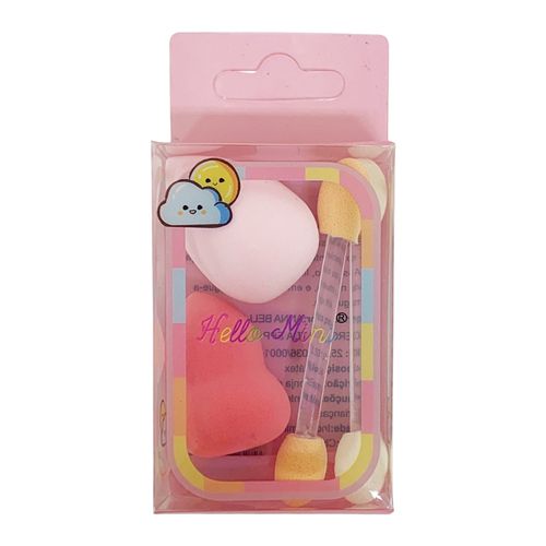 Kit com 02 Mini Esponja e 02 Pincéis Hello Mini RL653-1