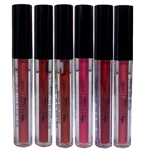 Batom Líquido Matte 48 Horas Box 04 Cor 268 ao 273 Max Love - Kit c/ 06 unid