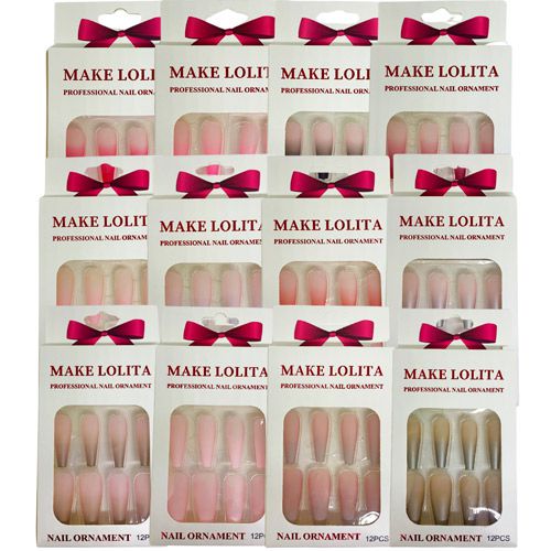 Unhas Postiças Autocolantes Make Lolita ML1143 - Pcte c/ 12 unid