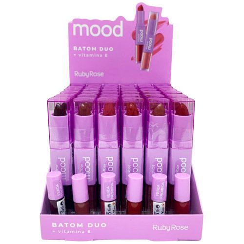 Batom Duo Grupo 01 Ruby Rose HB-8614/G1 - Box c/ 36 unid