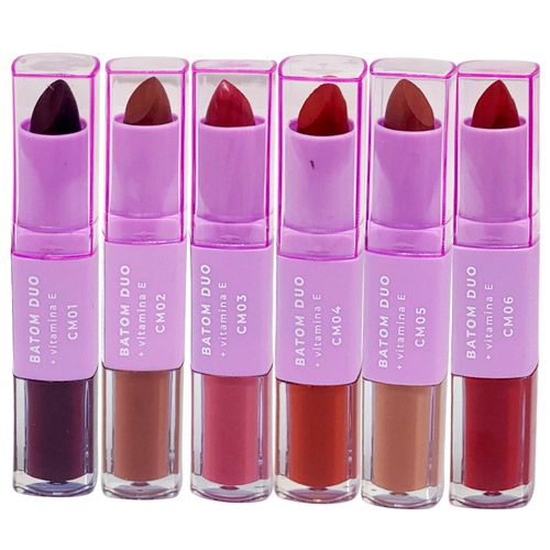 Batom Duo Grupo 01 Ruby Rose HB-8614/G1 - Kit c/ 06 unid