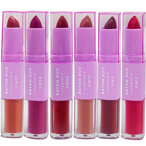 Batom Duo Grupo 02 Ruby Rose HB-8614/G2 - Kit c/ 06 unid