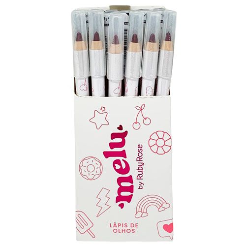 Lápis de Olho Nude Brown Brownie Melu Ruby Rose RR-2400-3 - Box c/ 24 unid