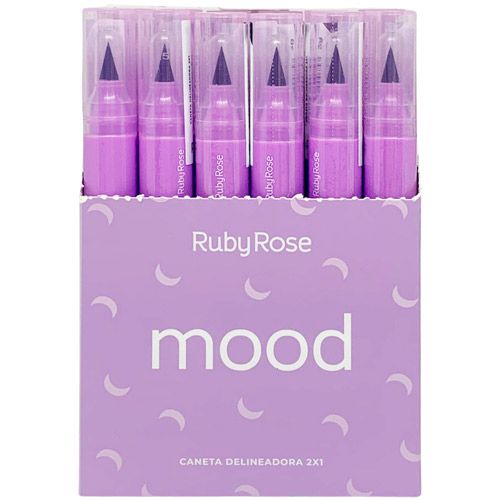 Caneta Delineadora 2x1 Mood Ruby Rose HB-519 - Box c/ 24 unid