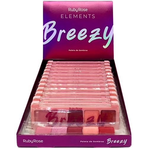 Paleta de Sombras Elements Breezy Ruby Rose HB-F535 - Box c/ 12 unid