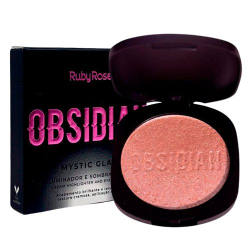 Iluminador e Sombra Cream Mystic Glam Pearl Obsidian Ruby Rose HB-2600-1