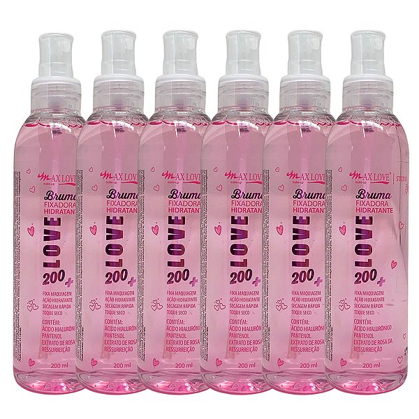 Bruma Fixadora Hidratante Love 200+ Max Love - Kit c/ 06 unid