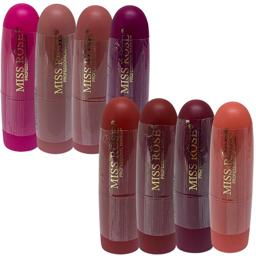Batom Bastão Ovo Miss Rôse 7301-026Z1 - Kit c/ 08 unid