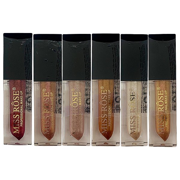 Lip Gloss Shinny Gloss II Miss Rôse 7701-006Z24 - Kit c/ 06 unid