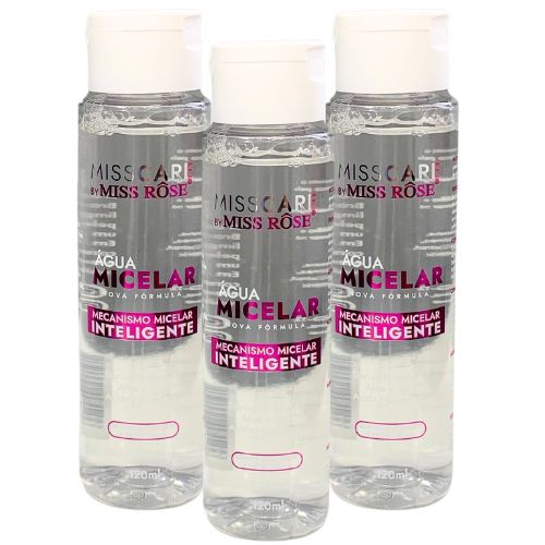 Água Micelar Mecanismo Inteligente Miss Rôse 8002-200A - Kit c/ 03 unid