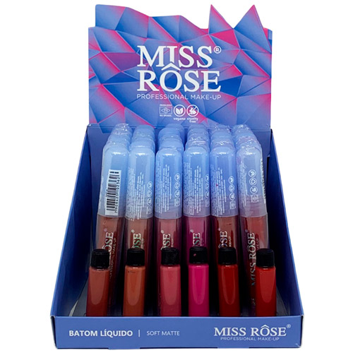 Batom Líquido Soft Matte Prisma II Miss Rôse 9009-300P2 - Box c/ 36 unid