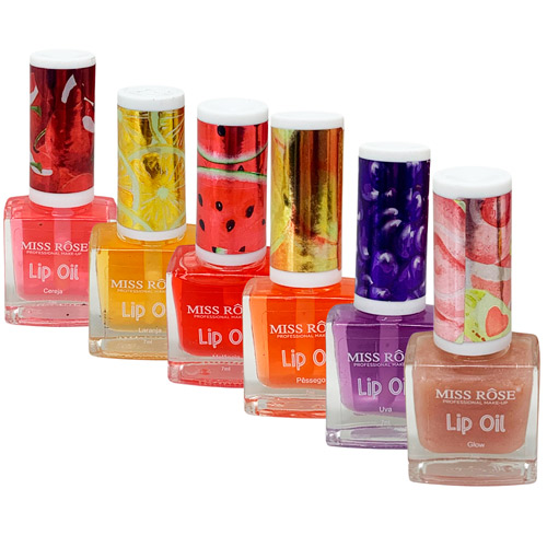 Lip Oil Frutas Miss Rôse MR041 - Kit c/ 06 unid