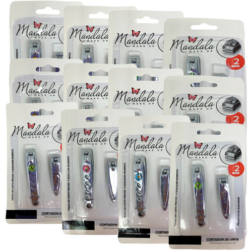 Kit com 02 Cortador de Unha Mandala JJ-3395 - Pcte c/ 12 unid