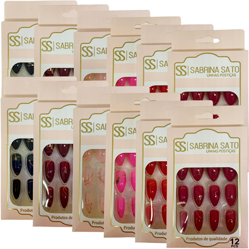 Unhas Postiças Autocolantes Sabrina Sato SS-3392 - Pcte c/ 12 unid