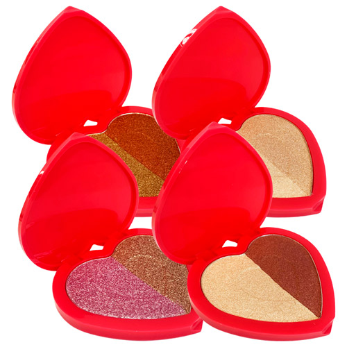 Iluminador Compacto Duo Cupid's Radiance Dopamine Ruby Rose HB-F1602 - Kit c/ 04 unid