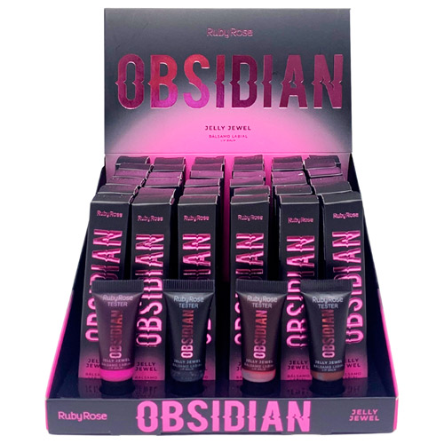 Lip Balm Jelly Jewel Obsidian Ruby Rose HB-7400 - Box c/ 36 unid
