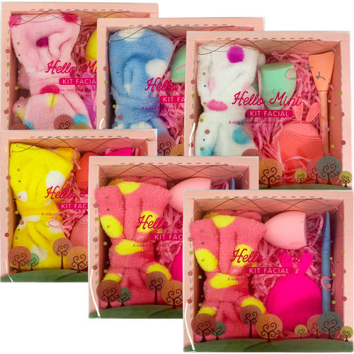 Kit Facial com 04 Itens para Skin Care Hello Mini KIT476 - Pcte c/ 06 unid