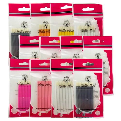 Pincel Aplicador de Batom Descartável com 12 unidades Hello Mini CV359 - Pcte c/ 12 unid