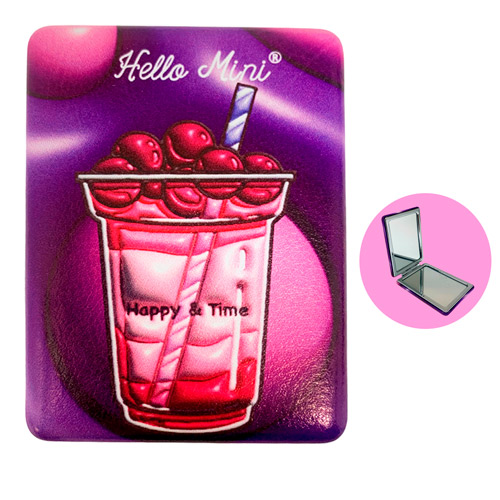 Espelho Portátil de Bolsa Duplo Quadrado Hello Mini SH883-3