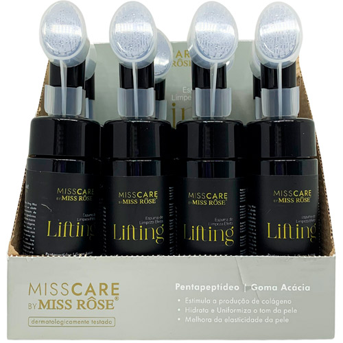 Mousse de Limpeza Facial Efeito Lifting Miss Care Miss Rôse MR084 - Box c/ 08 unid