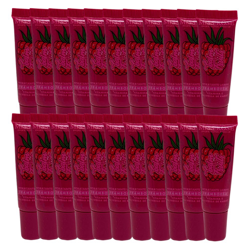 Hidratante Labial com Glitter Framboesa Balm Fruits Miss Rôse MR054/B - Box c/ 24 unid