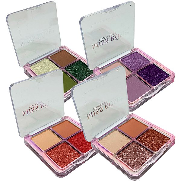 Quarteto de Sombras Illusory Ice Cube Miss Rôse 7001-065Z2 - Kit c/ 04 unid