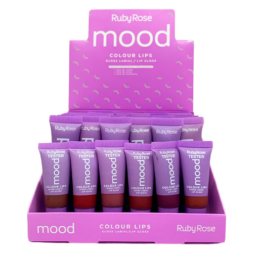 Gloss Labial Mood Colour Lips Ruby Rose HB-7201 - Box c/ 36 unid