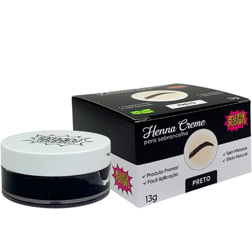 Henna Creme para Sobrancelha Preto Super Poderes CRPS02
