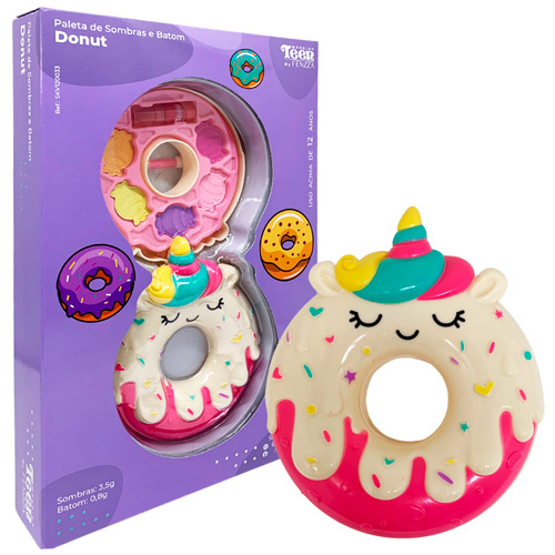 Paleta de Sombras e Batom Infantil Teen Donut Fenzza SKV120033